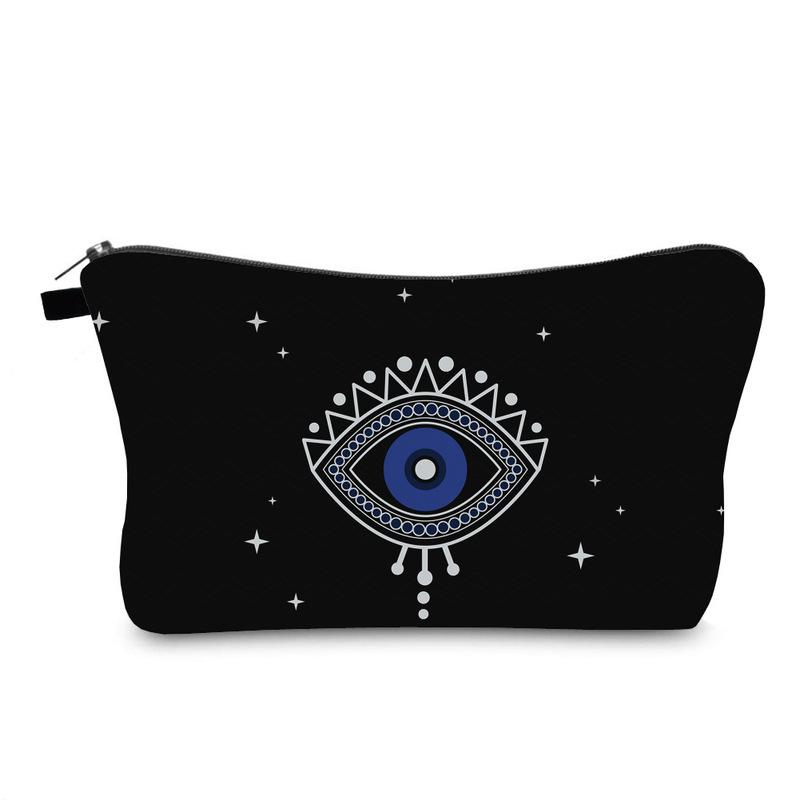 Evil Eyes Print Pattern Portable Women Travel Storage Bag Toiletry Organize Cosmetic Bag Waterproof Female MakeUp Bag