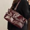 Retro Bag Women's Large Capacity 2025 New Autumn and Winter Leisure Niche Pleated Shoulder Underarm Bag Commuter Bag