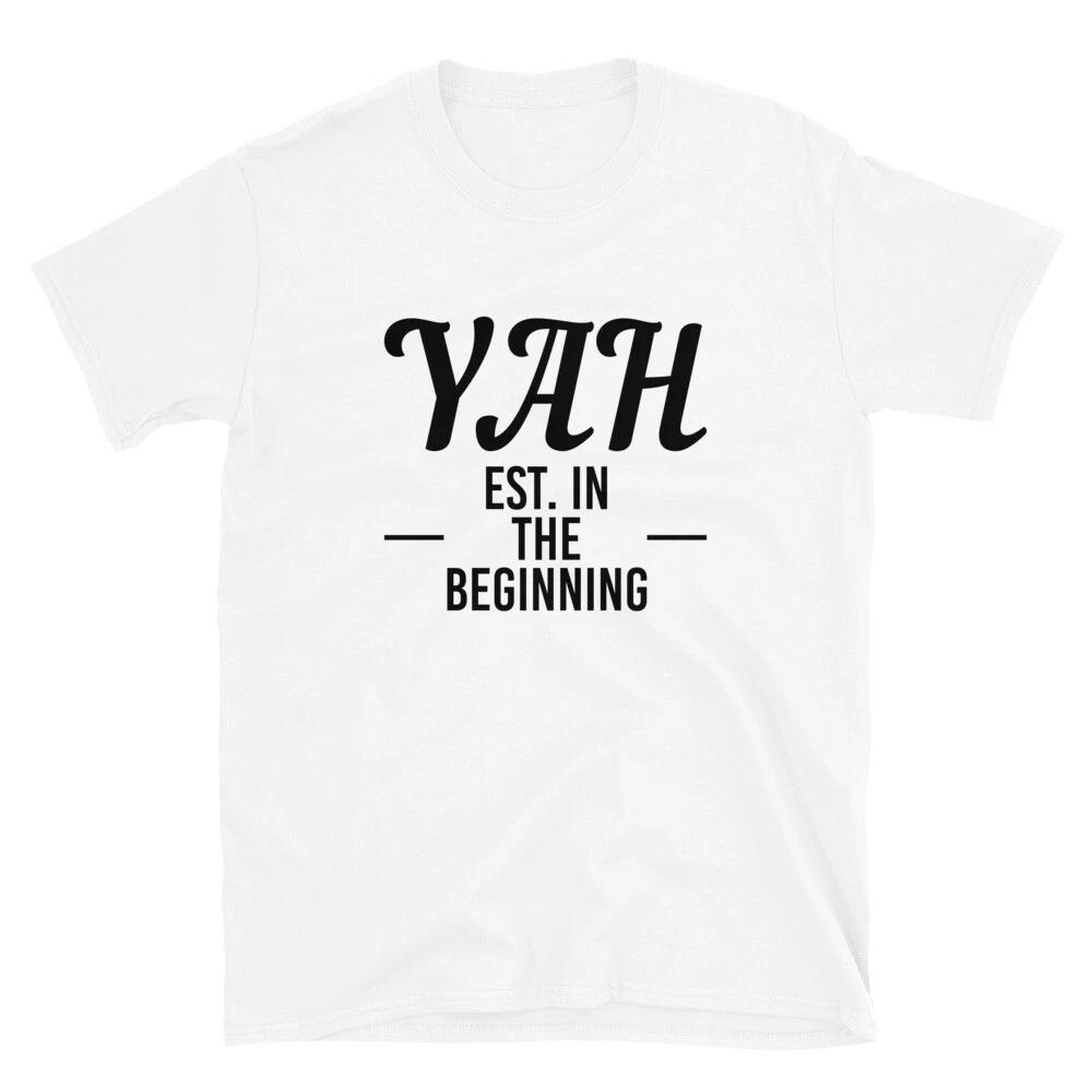 Yahweh Yahuah Hebrew Unisex T-Shirt Clothing Yah Established In The Beginning 2XL