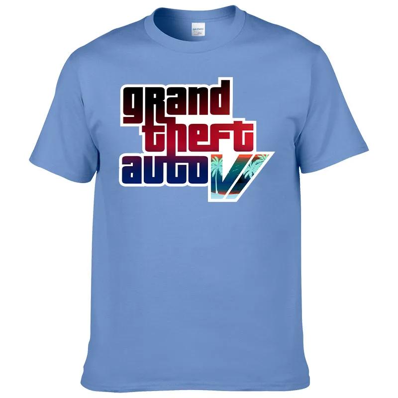 2023 Sommer Neues Herren T-Shirt Grand Theft Auto Gta Spiel Print T-Shirt 100% Baumwolle Rundhals Top Street Kurzärmlig F118