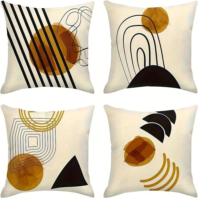Geometric Lines Decorative Pillowcase, Ultra-soft Polyester Material Living Room Sofa Backrest Car Pillowcase Home Decoration