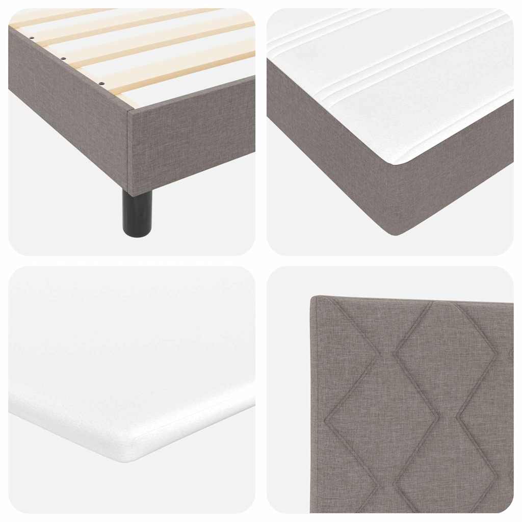 Box Spring Bed with Headboard Taupe 140 x 200 cm Fabric