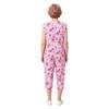 V-Neck Sleeveless Back Zipper Print Bodysuit for Women Special Needs Nursing Hospital Pyjamas Jumpsuit