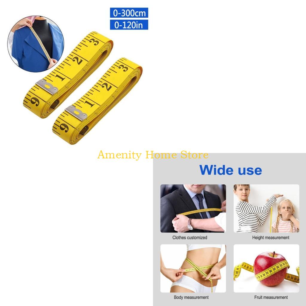 

F26C 120-inch Pocket Measuring Tape 300cm Double Scale Soft Tape Measure Flexible Ruler Sewing Tailor Cloth Body Measurement CN