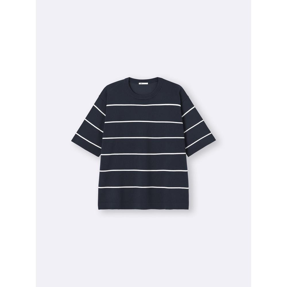 GU by Uniqlo Washable Knit Striped Tee  5 Minute Sleeve 
