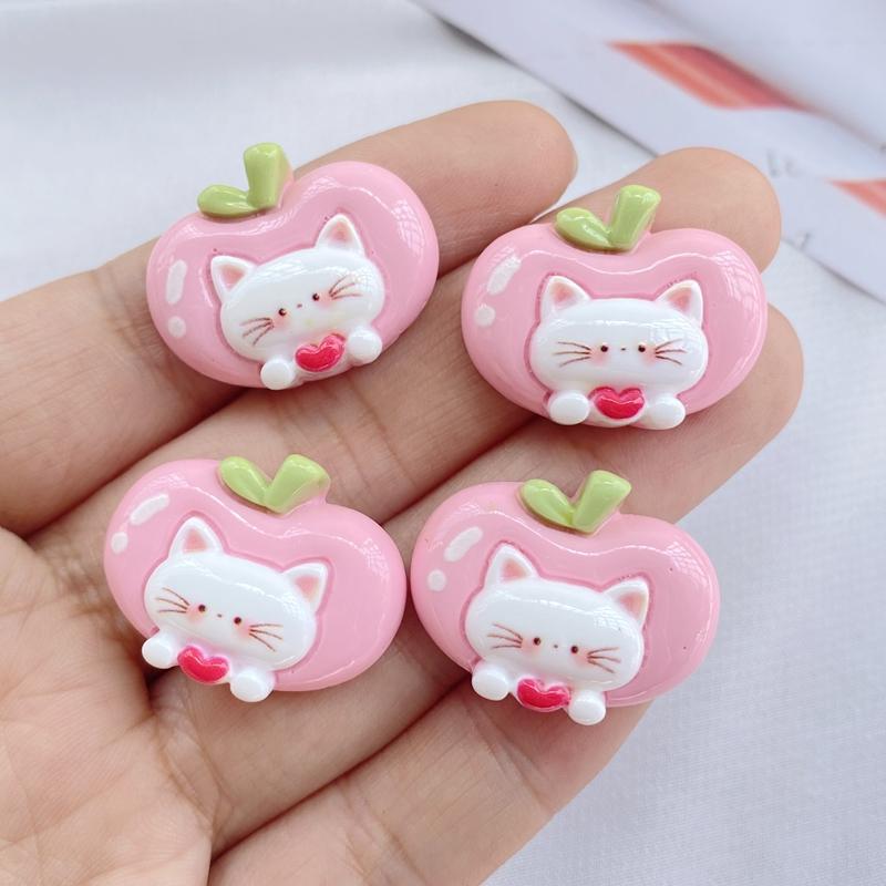 10 Pcs New Cute Cartoon Little Girl, Cat Series Flat Back Resin Scrapbooking DIY Jewelry Hairpin Craft Decoration Accessorie