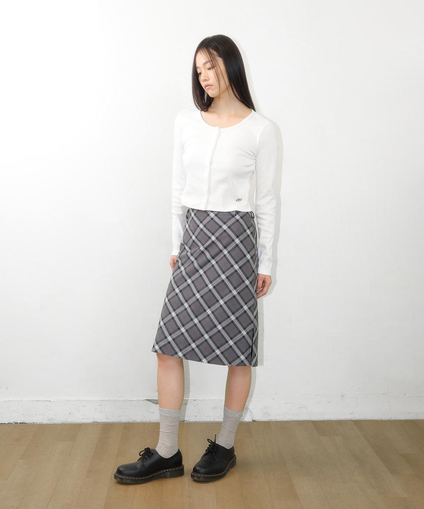 Ames-Worldwide Rib U-Neck Cardigan White