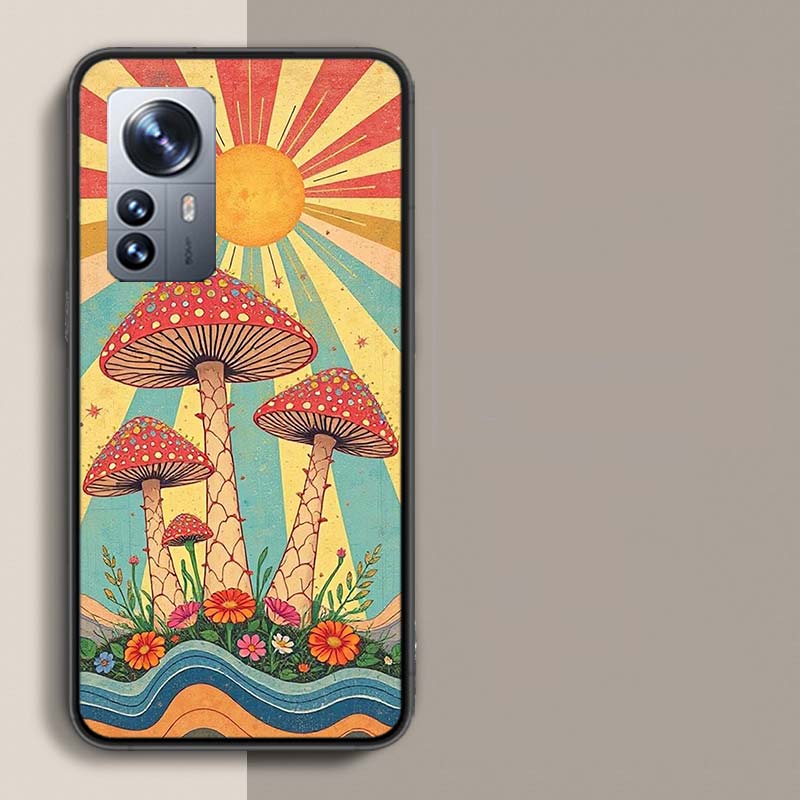 Boho Hippy Mushroom Sunrise Phone Case For Redmi Note 15 Pro 5G 14 13 12 Pro Plus 11 11T 11E 11S 10 Pro 10S 9 9S Cover Cell Clea