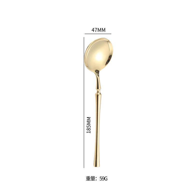 Golden Western Cutlery Set 304 Stainless Steel Mirror Spoon Steak Knife Fork Chopsticks Dinnerware Kitchen Tableware Utensil