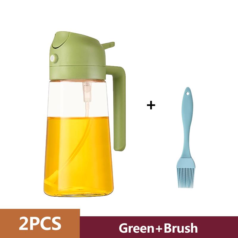 2in1 500ml Plastic Spray Oil Sprayer Bottle Spray Oil Dispenser Oil Jar Cruet BBQ Baking Roasting Picnic Kitchen Tools