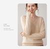 Women's V-Neck Cashmere Knit Sweater - Loose Fit, Long-Sleeve Pullover