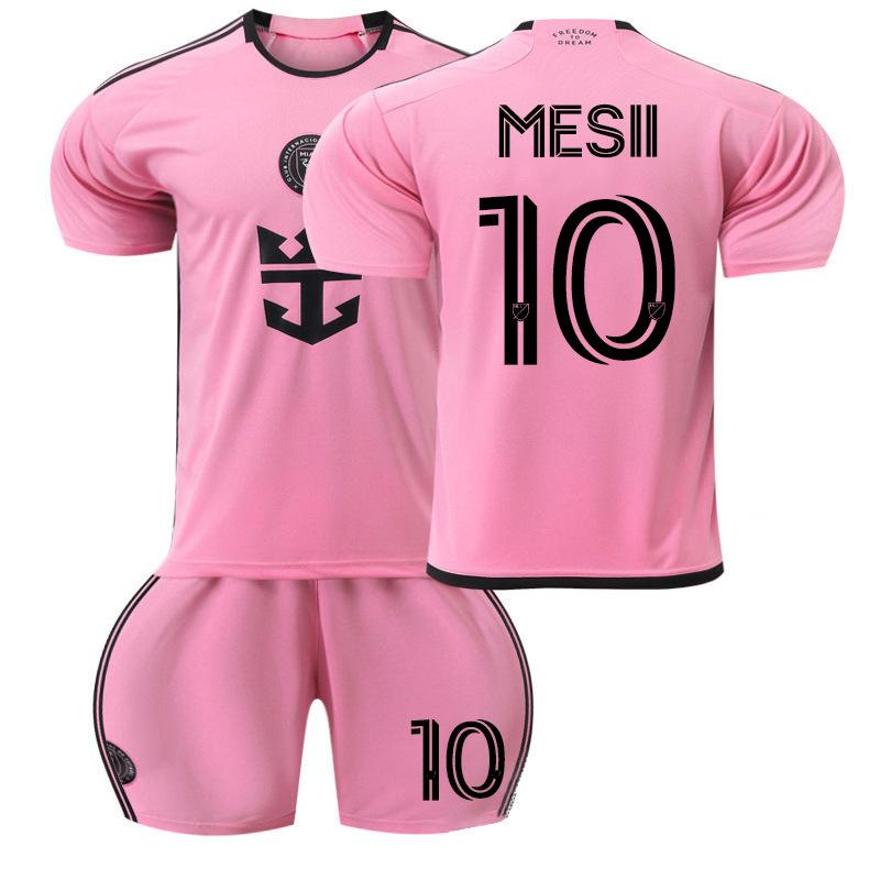 2425 Miami Home Court No. 10 Messi Football Jersey 9 Suarez Jersey Powder Set Trendy Football Jersey