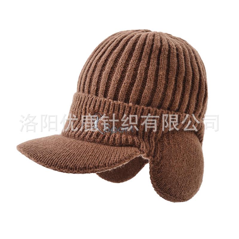 Men's New Fleece Thickened Wool Cap Duck Tongue Ear Protector Windproof Cap Outdoor Riding Cold-resistant Cap