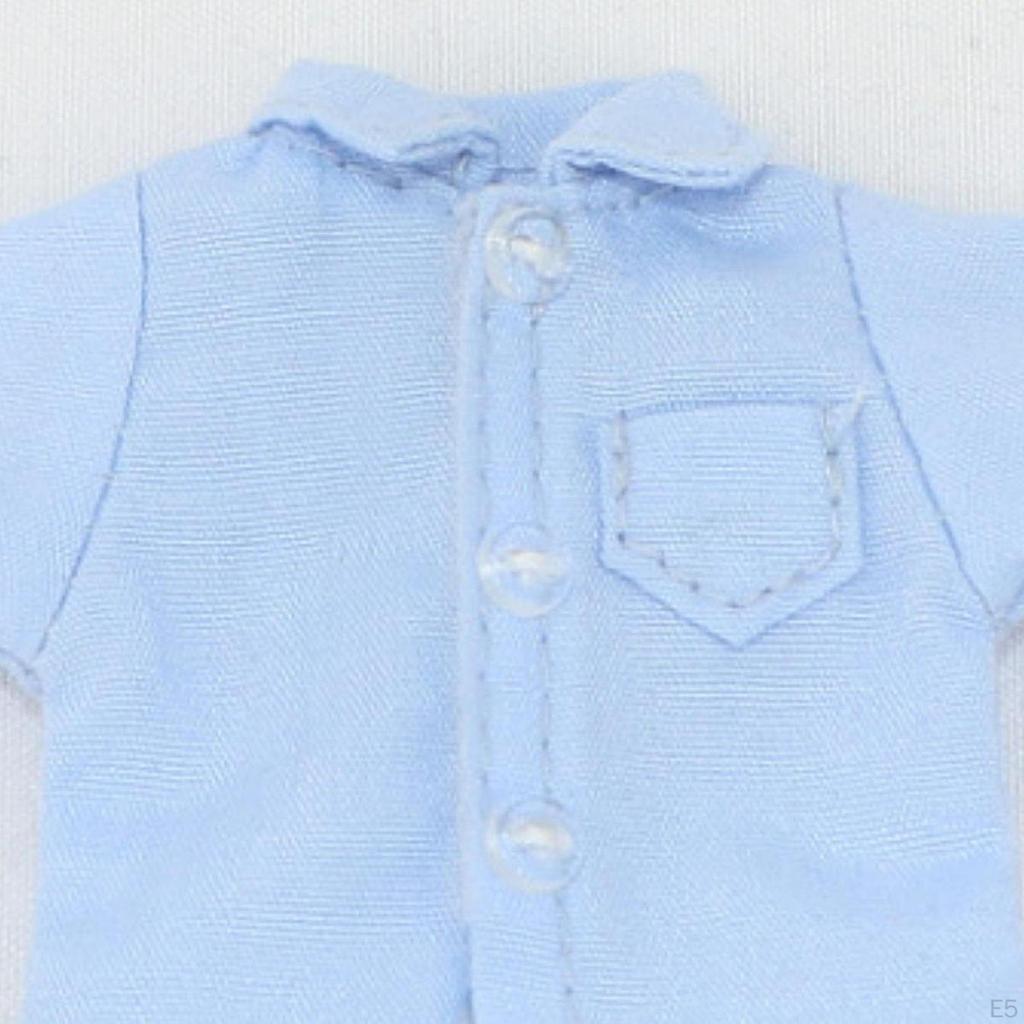 1/12 Scale Figure Short Sleeved Shirt Costume, Miniature Handmade Doll Clothes for 6" Model