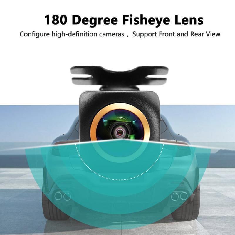 QMKJ AHD CVBS 1080P Full HD 180 Degree Wide Angle Reversing Image Camera Night Vision Golden Fisheye Len Car Rear View Camera