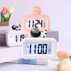 Electronic Clock Cute Cartoon LED Screen Desktop Electronic Alarm Data Time Calendar Temperature Clock