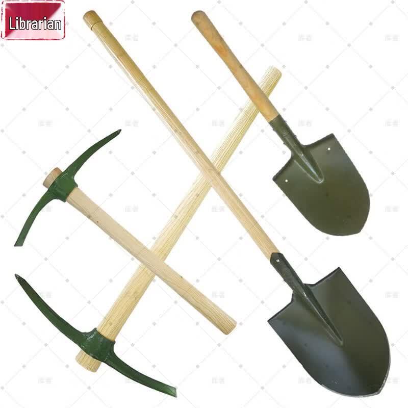 Multi-functional Tactical Engineer Shovel with Wooden Handle