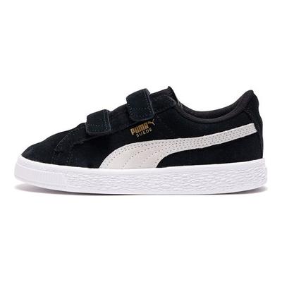 Chaussures de skate décontractées basses à 2 scratchs Baskets pour enfants Noir Blanc 359595-01