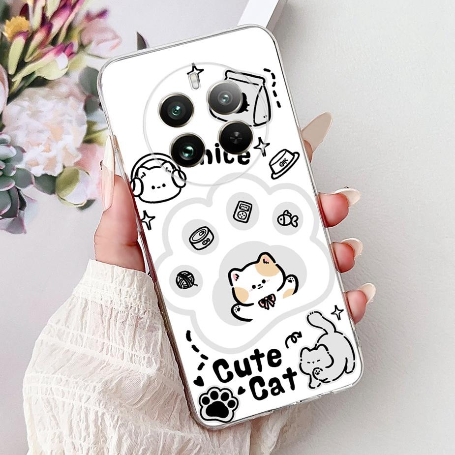 For Realme 12 Pro Plus Case RMX3840 Cute Cat Lucky Koi Painted Cover Soft Slim Phone Case For Realme 12 Plus Realme12 Pro+ Shell