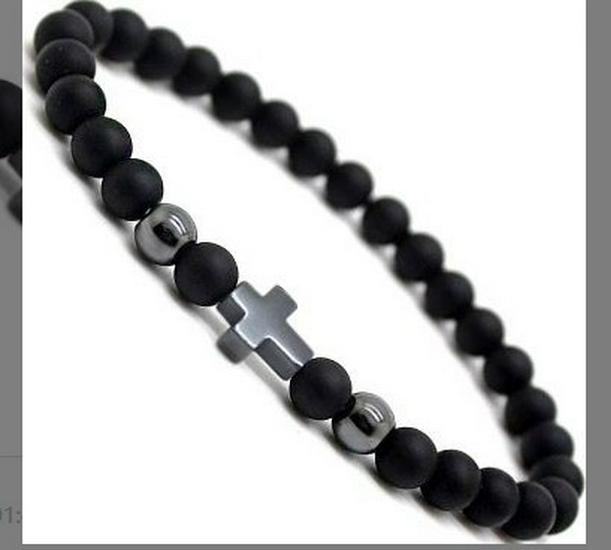 

Набор браслетов из черных матовых медных бусин с шаром, инкрустированным микро-паве бриллиантами, для мужчин - 6 мм