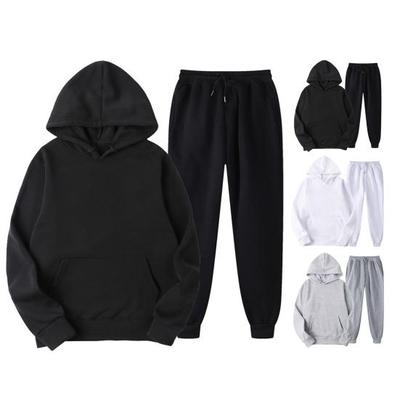 Herren Sportanzug Zweiteiliger Trainingsanzug-Set Mit Kapuze Kordelzug Langarm Sweatshirt Elastische Taille Hosen Set Sport Trainingsanzug