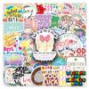 50-Piece Set of Personalized English Graffiti Stickers for Water Bottles, Suitcases, and Phone Cases
