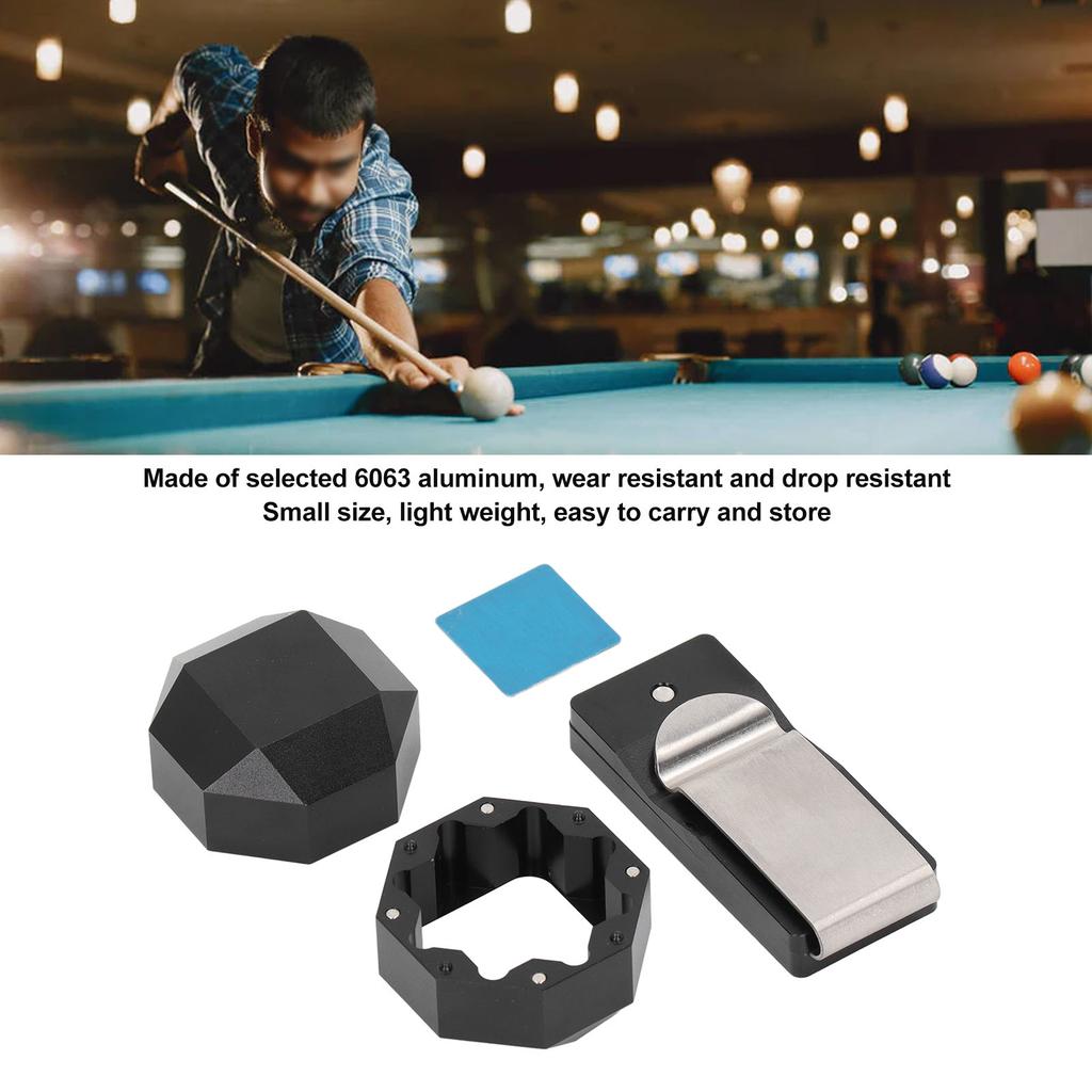Aluminum Cue Chalk Holder Clip Octagon 2 Layers Silent Billiard Pool Cue Chalk Box Holder Billiard Accessories