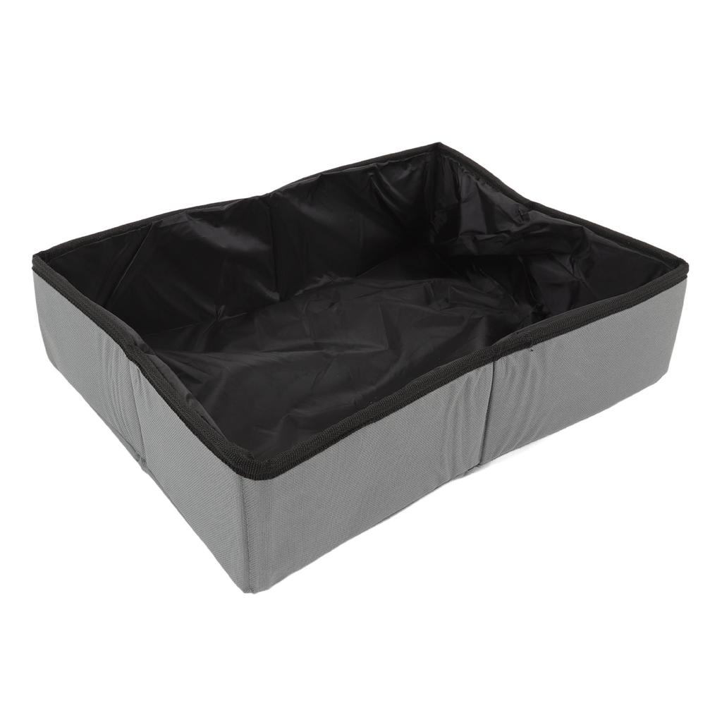 Collapsible Cat Litter Box Cloth Waterproof Outdoor Portable Cat Litter Box for Travel S Grey