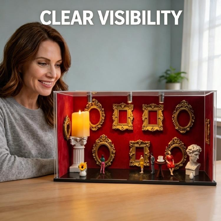 Personalize Memory Display Mini Museums Silhouettes Box Craft Set with Gold Frame for Celebrating Special Moment Gift