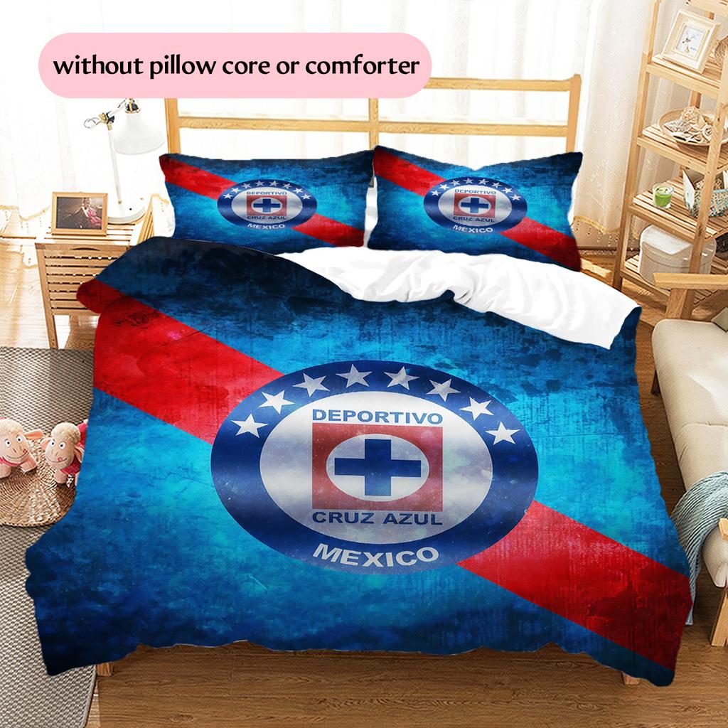 Cruz Azul Pattern Bedding Quilt Set  Home Decoration  Gift (1 * Duvet Cover + 2 * Pillowcase  Without Core)