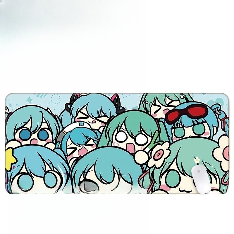 Chibi Hatsune Miku Collage Extended Gaming Mouse Pad Cute Anime Desk Mat NonSlip Keyboard Pad