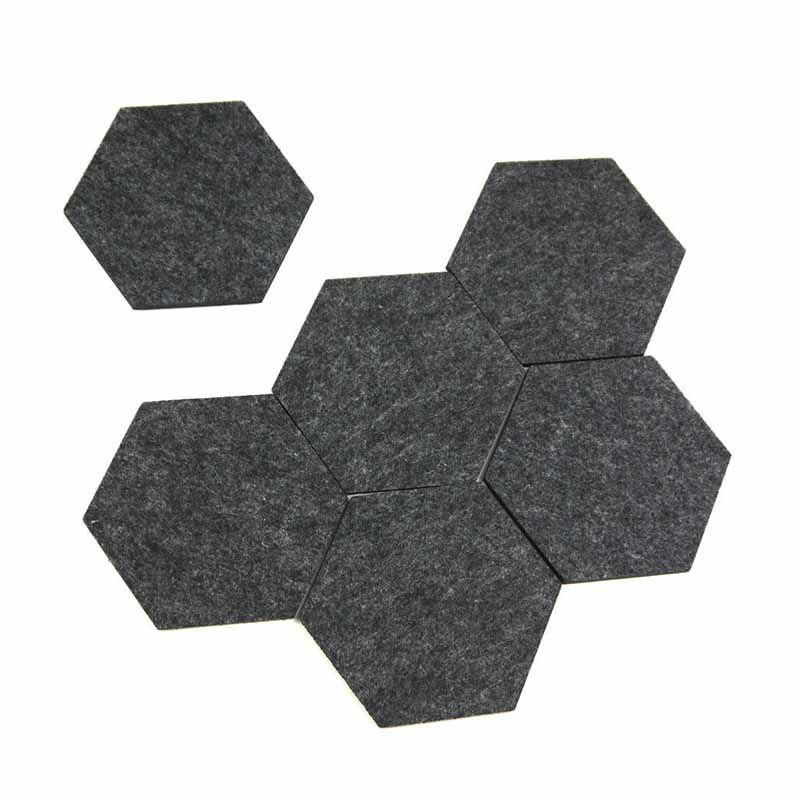 Versatile And Stylish Pack Of 6 Felt Fabric Hexagon Cup Mat Drink Coasters For Any Beverage