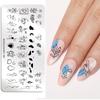 NICOLE DIARY Leopard Flower Nail Stamping Plate Image Transfer Template Geometry Leaf Stainless Steel Stencil Nail Printing Tool