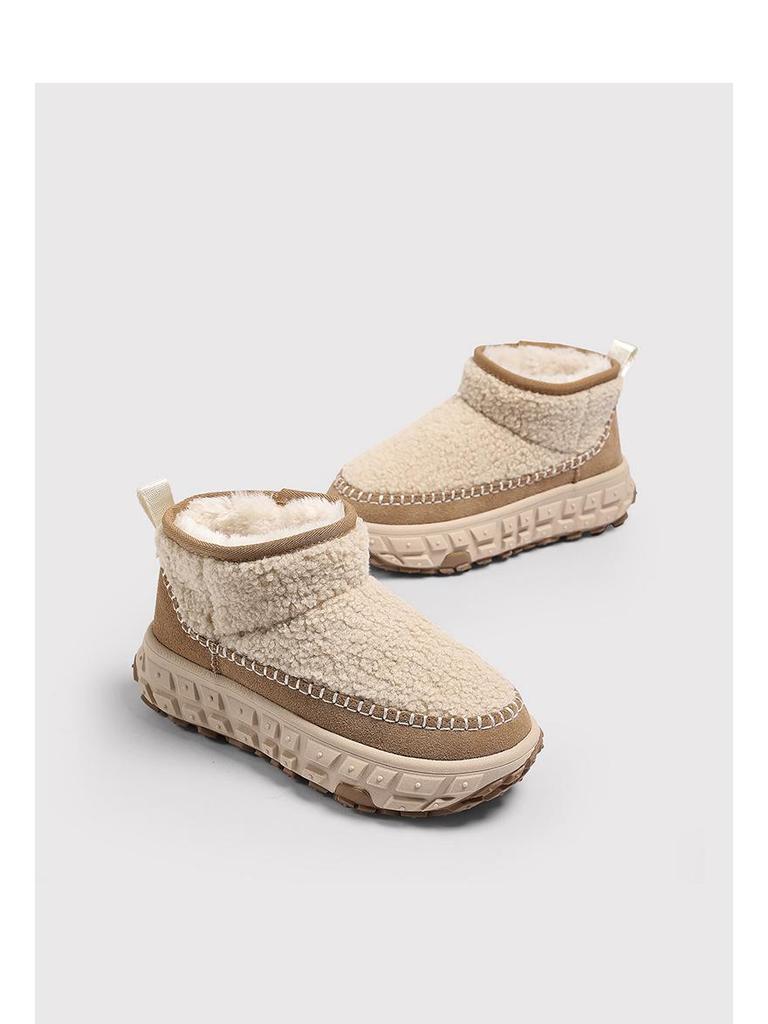 Bottes de neige d'hiver en peluche à tige haute pour femmes 2024: À semelles épaisses, chauds et confortables