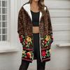 Women's Gradient Print Fashionable Loose Zipper Fleece Hoodie Jacket