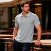 Herren Golfshirt Lässig Sport V-Ausschnitt Gerippter Kragen Kurzarm Mode Lässig Farbe Einfarbig Frühling & Sommer Reguläre Passform