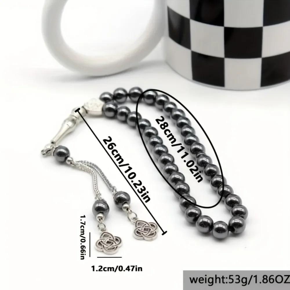 Meetvii Black Gold Silver Hematite Stone Tasbih Beads Turkish Islamic Prayer Beads Arabic Style Bracelets for Muslim