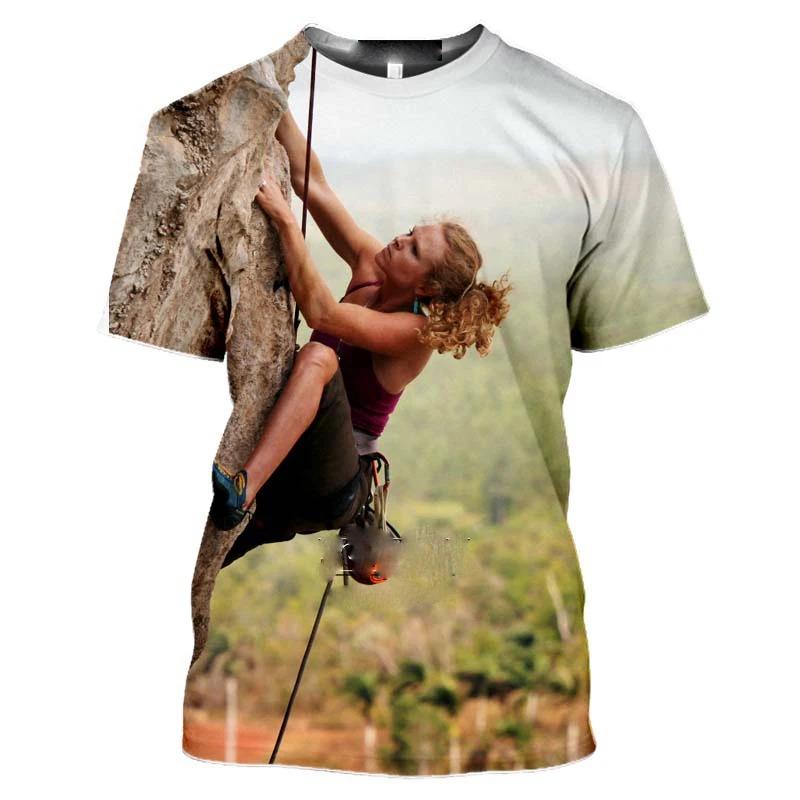 Mountain Climbing Hiking 3d Print Men's T-shirt Women T Shirt Men Summer Tees Casual Fitness