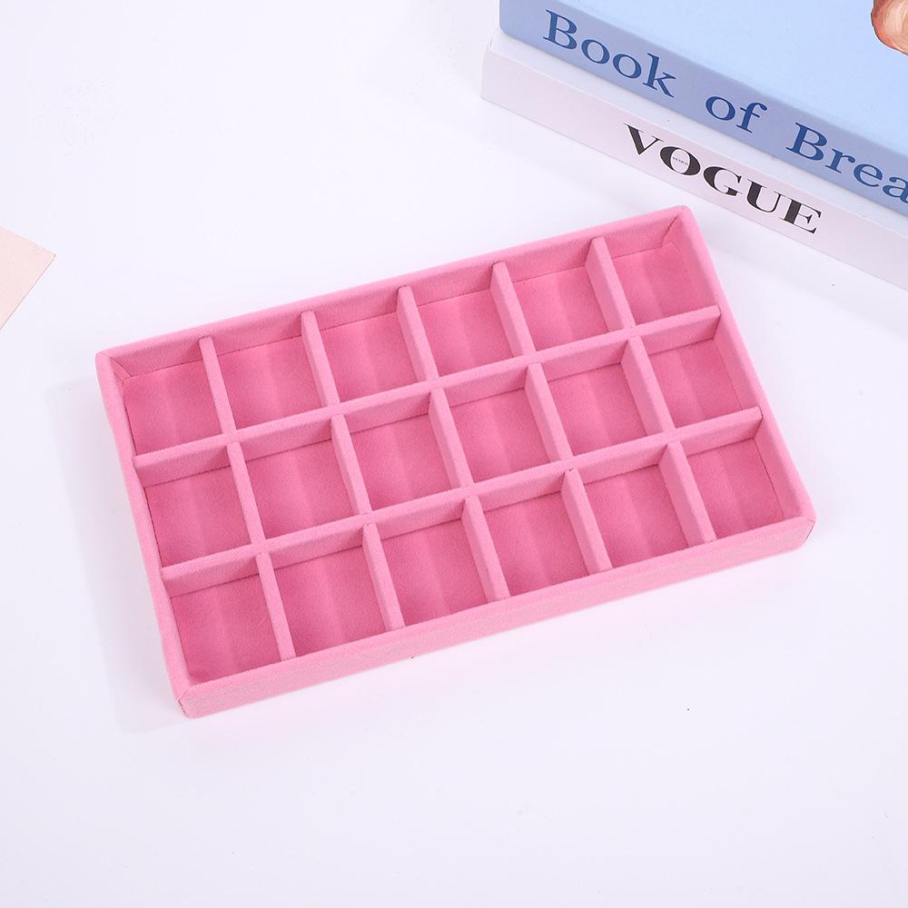 Velvet Jewelry Box – Ring and Earring Tray with Bracelet Compartment