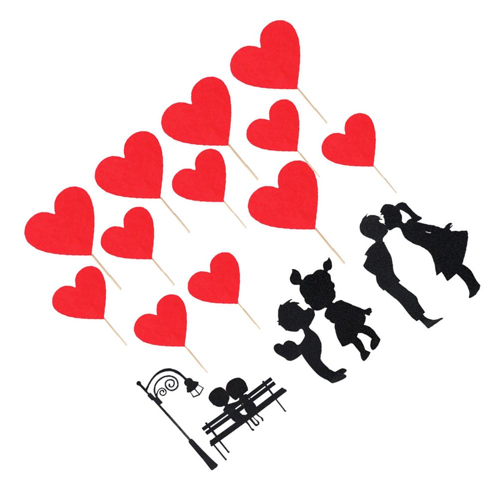 Einsteckkarte Kuchen Picks Cupcake Dessert Topper Dekor Topper Herzform Hut für Valentinstag