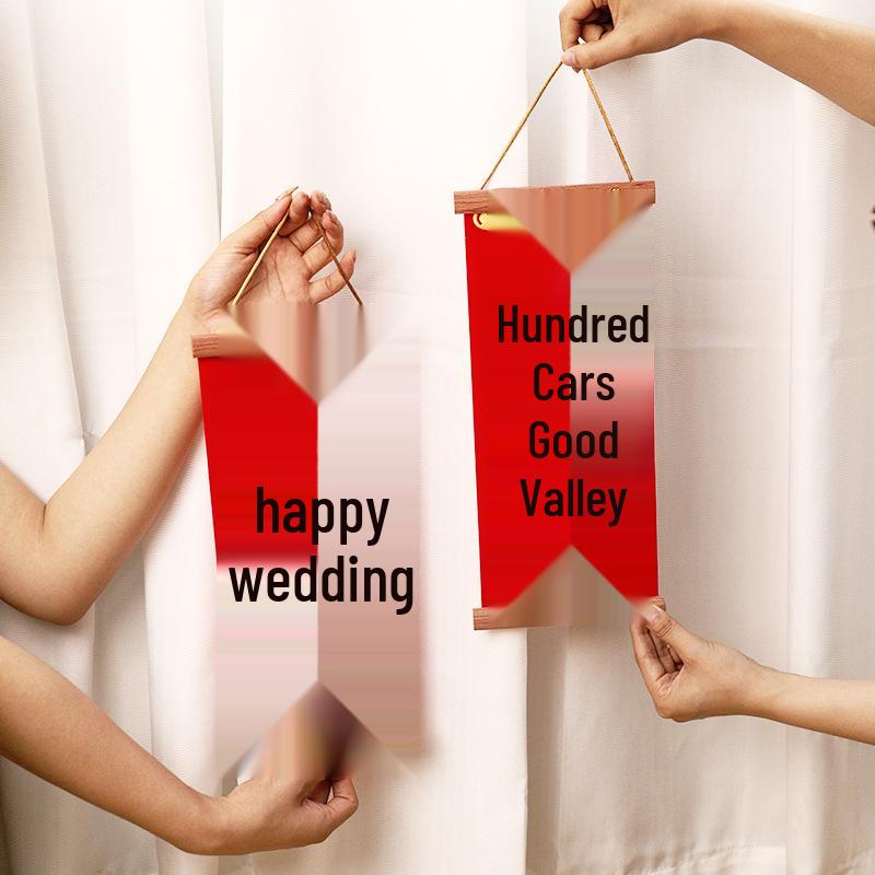 Wooden Flannel Wedding Room Door Hanging Ornaments Set