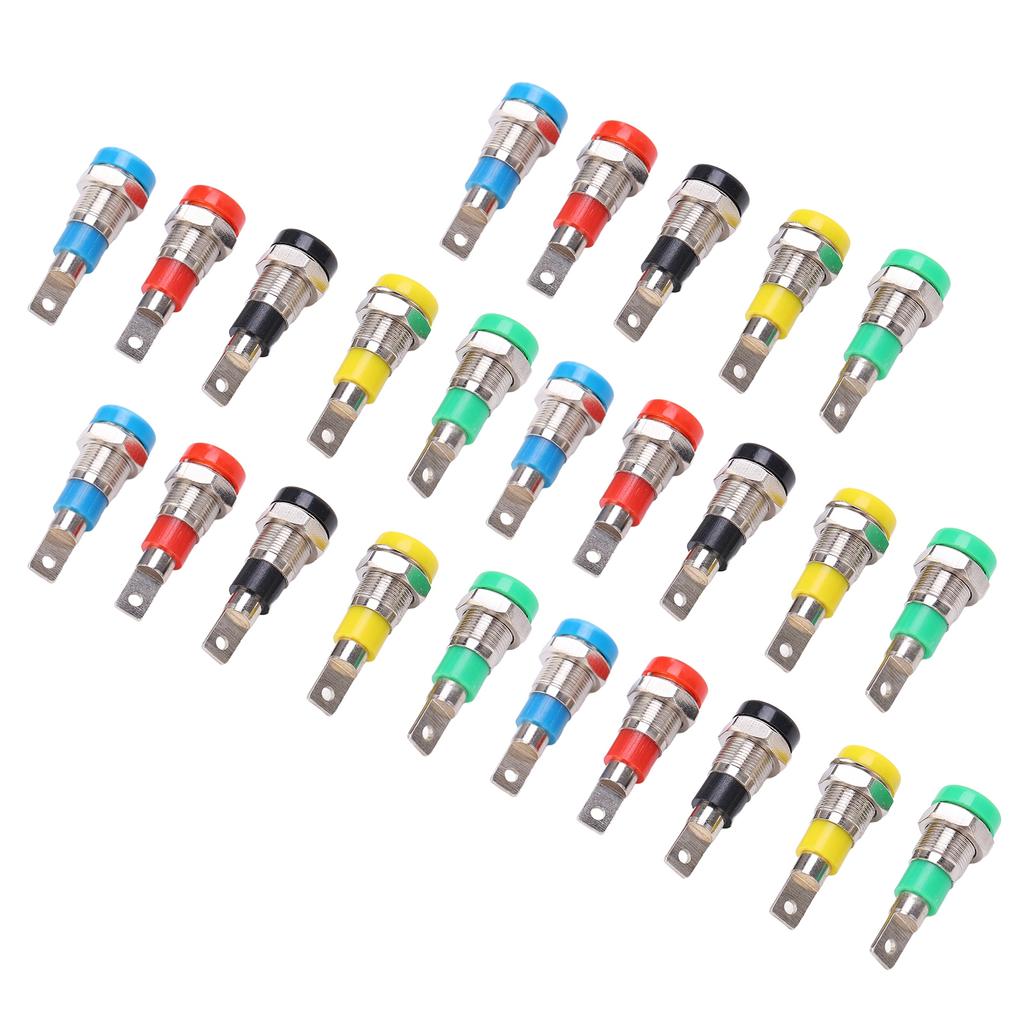 5Sets Banana Plug Stable Transmission Corrosion Resistant 4mm 5 Colors Banana Panel Terminal for Ship Computer