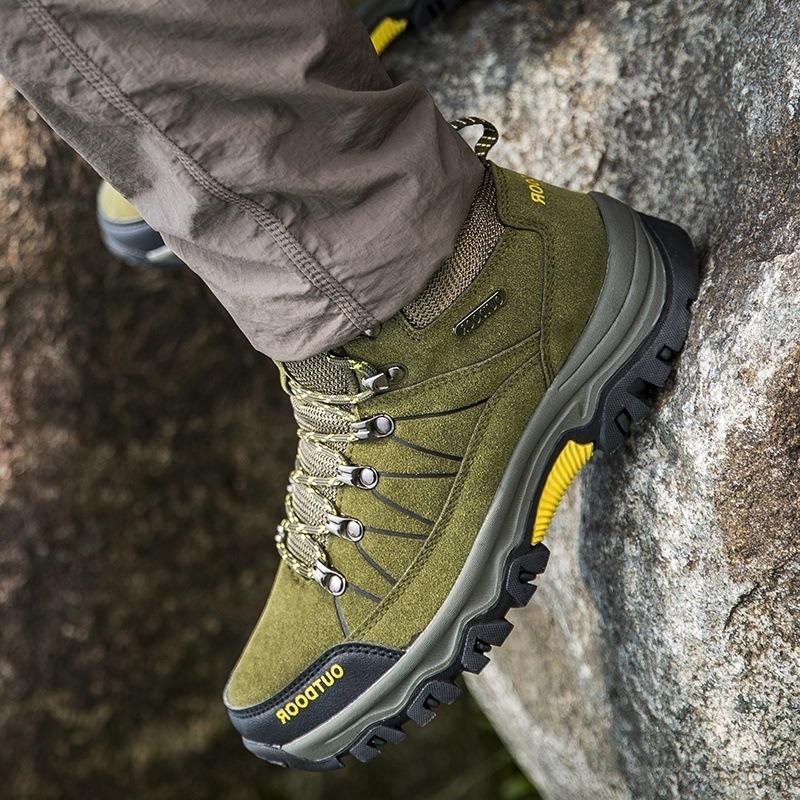 Men's Casual Hiking Boots Fashion High-top Sports Boots for Men Desert Ankle Boots Outdoor Non Slip Trekking Shoes Safety Shoes