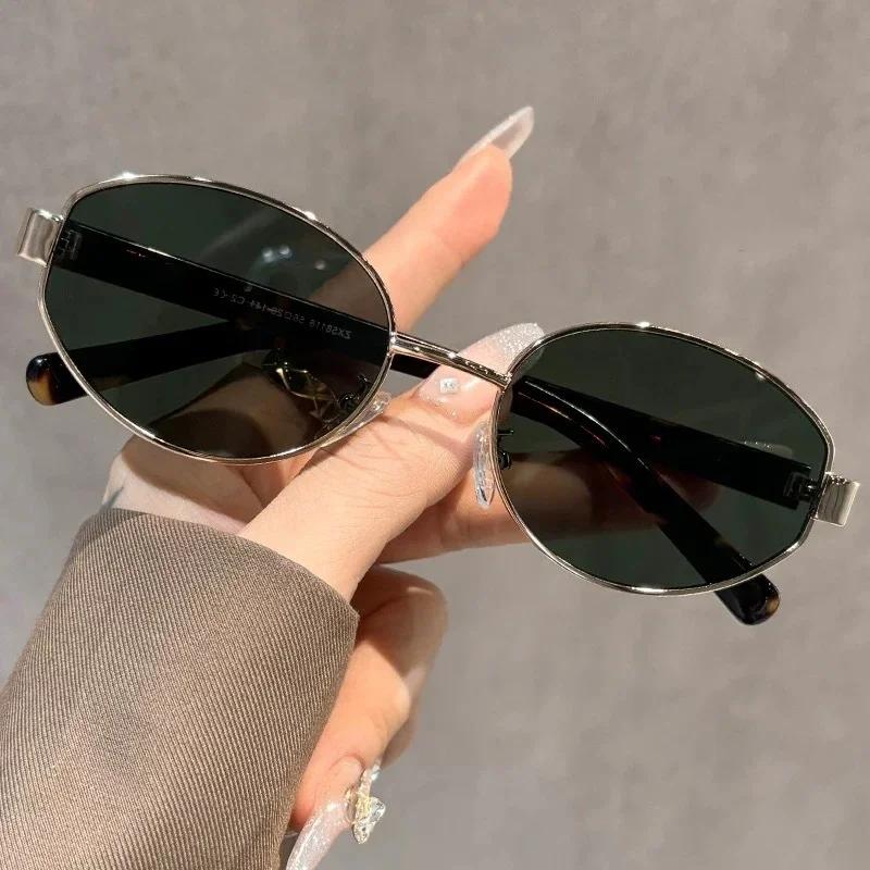 Trendy Oval Sunglasses UV400 Protection for Men Women Outdoor Sports Driving Punk Style Goggles Shades Fashion Eyewear