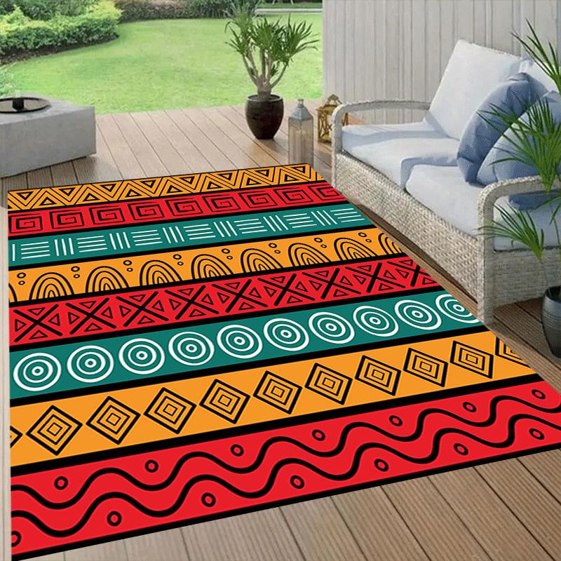 1pc Mayan Totem Print, Design Indoor Area Rug - Soft, Anti-Slip, and Durable Gaming Room Decor for Bedroom, Living Room