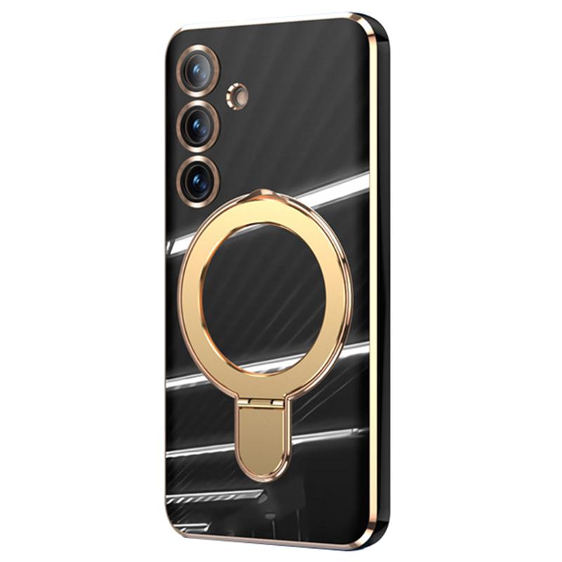 

For Samsung Galaxy S24+ Kickstand Case Compatible with MagSafe TPU Phone Cover Black