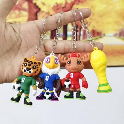 2026 World Cup Keychain, Soft PVC Mascot Keychain for Soccer Fans, Cute Car Key Ring Accessories