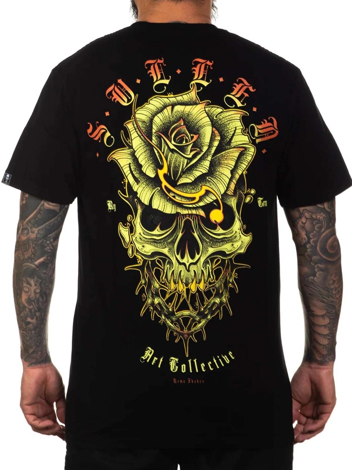 Sullen Men s Remo Tattoo Short Sleeve Premium T-shirt Skull and Rose Art Tee 2XL