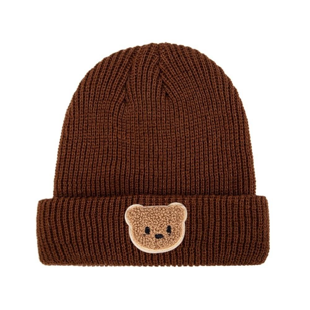 Windproof Beanie Cap Warm Pullover Cap Fashion Knitted Hat  Baby кофейный