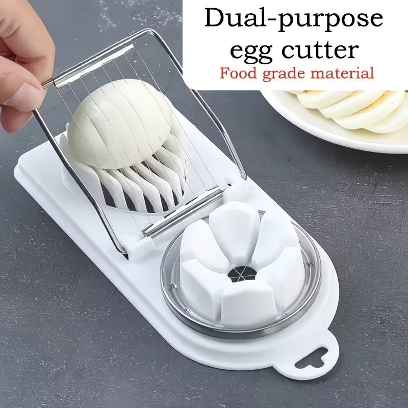 Cortador y Rebanador de Huevos 2 en 1 Divisor Multifuncional de Huevos Cortador de Huevos con Alambre de Acero Inoxidable para Huevos Cocidos Gadget de Cocina